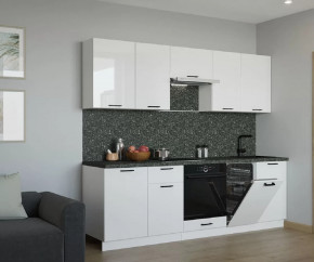 Кухонный прямой гарнитур арт.19, 2450 мм, Белый глянец в Советском - sovetskij.mebel-tymen.ru | фото