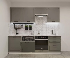 Кухонный прямой гарнитур арт.2, 2400 мм, Обсидиан/Кристалл в Советском - sovetskij.mebel-tymen.ru | фото