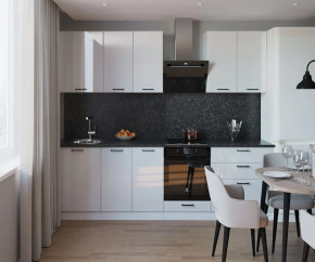 Кухонный прямой гарнитур арт.2, 2800 мм, Белый глянец в Советском - sovetskij.mebel-tymen.ru | фото