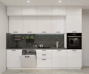 Кухонный прямой гарнитур арт.23, 3000 мм, Белый глянец в Советском - sovetskij.mebel-tymen.ru | фото