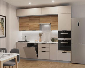 Кухонный прямой гарнитур арт.4, 2800 мм, Пикрит/Рустик натур в Советском - sovetskij.mebel-tymen.ru | фото