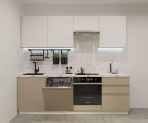 Кухонный прямой гарнитур арт.42, 2400 мм, Лайн/Тальк/Пикрит в Советском - sovetskij.mebel-tymen.ru | фото