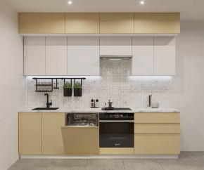 Кухонный прямой гарнитур арт.46, 2800 мм, Лайн/Стамбул/Тальк в Советском - sovetskij.mebel-tymen.ru | фото