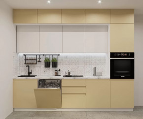 Кухонный прямой гарнитур арт.52, 3000 мм, Лайн/Стамбул/Тальк в Советском - sovetskij.mebel-tymen.ru | фото