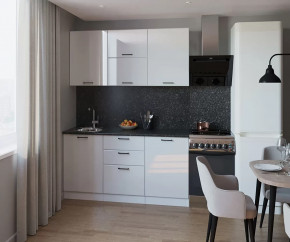 Кухонный прямой гарнитур арт.9, 1800 мм, Белый глянец в Советском - sovetskij.mebel-tymen.ru | фото