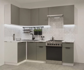 Кухонный угловой гарнитур арт.11, 1200x2400 мм, Фаска/Обсидиан в Советском - sovetskij.mebel-tymen.ru | фото