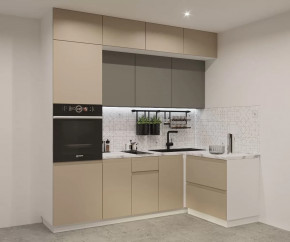 Кухонный угловой гарнитур арт.19, 2400x1400 мм, Лайн/Пикрит/Обсидиан в Советском - sovetskij.mebel-tymen.ru | фото