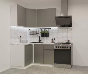 Кухонный угловой гарнитур арт.2, 1200x1400 мм, Лайн/Обсидиан в Советском - sovetskij.mebel-tymen.ru | фото