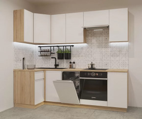 Кухонный угловой гарнитур арт.23, 1000x2450 мм, Лайн/Тальк в Советском - sovetskij.mebel-tymen.ru | фото