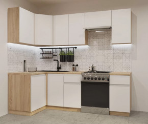 Кухонный угловой гарнитур арт.29, 1200x2400 мм, Лайн/Тальк в Советском - sovetskij.mebel-tymen.ru | фото