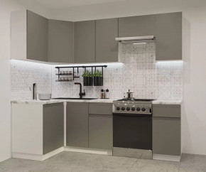 Кухонный угловой гарнитур арт.30, 1200x2400 мм, Лайн/Обсидиан в Советском - sovetskij.mebel-tymen.ru | фото