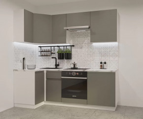 Кухонный угловой гарнитур арт.8, 1000x2200 мм, Лайн/Обсидиан в Советском - sovetskij.mebel-tymen.ru | фото