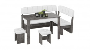 Кухонный уголок «Альфа» Ателье темный/Белый кожзам в Советском - sovetskij.mebel-tymen.ru | фото