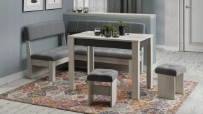 Кухонный уголок «Альфа» Дуб крафт белый/Антрацит/Велюр серый в Советском - sovetskij.mebel-tymen.ru | фото