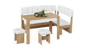 Кухонный уголок «Альфа» Дуб крафт золотой/Белый кожзам в Советском - sovetskij.mebel-tymen.ru | фото