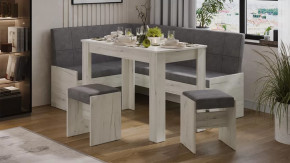 Кухонный уголок «Пекин» Дуб крафт белый, Микровелюр Duna Steel в Советском - sovetskij.mebel-tymen.ru | фото