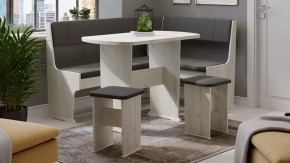 Кухонный уголок «Рио» Дуб крафт белый, Микровелюр Duna Steel в Советском - sovetskij.mebel-tymen.ru | фото