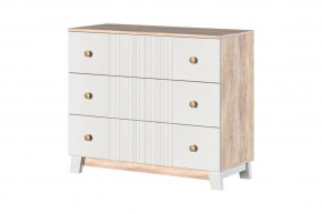 Ланзетти Комод 3 ящика Дуб Торонто/Жемчуг в Советском - sovetskij.mebel-tymen.ru | фото