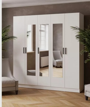 ЛАРС Шкаф комбинированный 2,0 с зеркалом (ш2000*г510*в2100мм), ЛДСП Белый в Советском - sovetskij.mebel-tymen.ru | фото