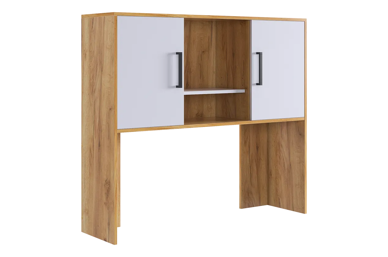 Надстройка стола компьютерного 1200 Лайт-2 дуб крафт золотой/белый в Советском - sovetskij.mebel-tymen.ru | фото