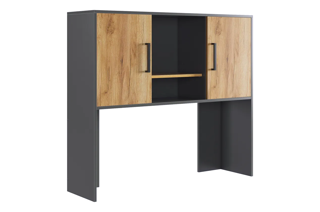 Надстройка стола компьютерного 1200 Лайт-2 графит/дуб крафт золотой в Советском - sovetskij.mebel-tymen.ru | фото