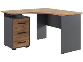 Стол компьютерный 1200 угловой Лайт-2 графит/дуб крафт золотой в Советском - sovetskij.mebel-tymen.ru | фото