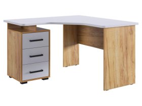 Стол компьютерный 1200 угловой Лайт-2 дуб крафт золотой/белый в Советском - sovetskij.mebel-tymen.ru | фото