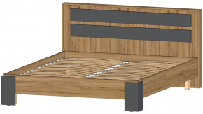 Ленора Кровать 1600 Дуб вотан/Графит в Советском - sovetskij.mebel-tymen.ru | фото