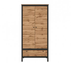 LOFT шкаф SZF2D1S (Дуб вотан/Черный) в Советском - sovetskij.mebel-tymen.ru | фото