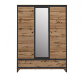 LOFT шкаф SZF3D2S (Дуб вотан/ Черный) в Советском - sovetskij.mebel-tymen.ru | фото