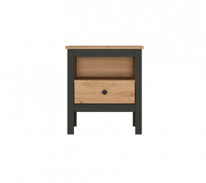 LOFT тумба прикроватная KOM1S (Дуб вотан/Черный) в Советском - sovetskij.mebel-tymen.ru | фото