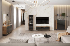 Модульная гостиная Brass Черный глянец НК-мебель в Советском - sovetskij.mebel-tymen.ru | фото