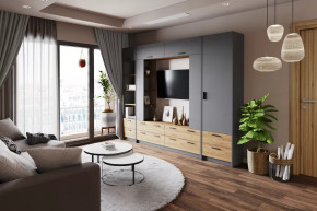 Модульная гостиная Оттавия Антрацит в Советском - sovetskij.mebel-tymen.ru | фото