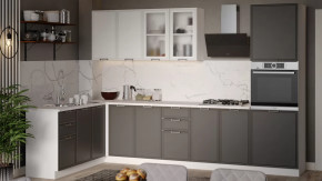 Модульная кухня «Белладжио» Белый, Фон белый, Софт графит в Советском - sovetskij.mebel-tymen.ru | фото