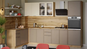 Модульная кухня «Белладжио» Дуб Крафт золотой, Софт панакота, Софт капучино в Советском - sovetskij.mebel-tymen.ru | фото