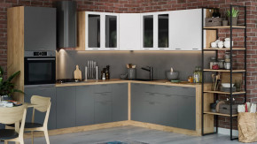 Модульная кухня «Габриэлла» Дуб крафт золотой/Сноу/Титан в Советском - sovetskij.mebel-tymen.ru | фото