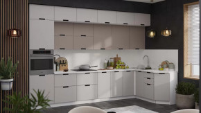 Модульная кухня «Гренада» Белый, Холст латте, Холст мокко в Советском - sovetskij.mebel-tymen.ru | фото