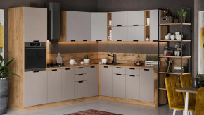 Модульная кухня «Гренада» Дуб Крафт золотой, Холст мокко, Холст латте в Советском - sovetskij.mebel-tymen.ru | фото