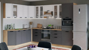 Модульная кухня «Лорас» Дуб крафт золотой/Холст белый/Холст вулкан в Советском - sovetskij.mebel-tymen.ru | фото