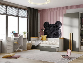 Модульная подростковая Кент-1 Дуб Крафт Белый/Антрацит в Советском - sovetskij.mebel-tymen.ru | фото