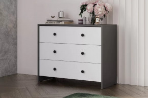 Модульная система "Дольче" Комод 3 ящика Графит / белый в Советском - sovetskij.mebel-tymen.ru | фото