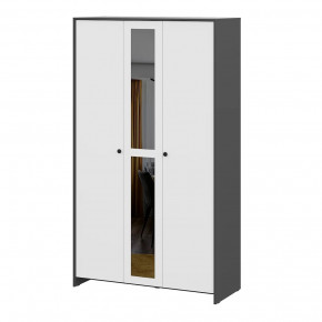 Модульная система "Дольче" Шкаф трехстворчатый Графит / белый в Советском - sovetskij.mebel-tymen.ru | фото