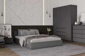 МОРИ КРМ1600.1/1 Кровать (сп/м 1600*2000мм), ЛДСП графит (МП/2) НАСТИЛЫ в Советском - sovetskij.mebel-tymen.ru | фото