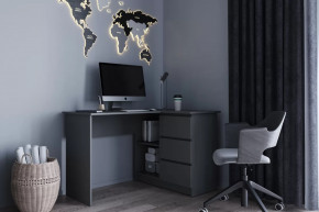 МОРИ МС-16 Стол угловой с 3мя ящ., УНИ (ш1244*г850*в770мм), ЛДСП Графит (МП) в Советском - sovetskij.mebel-tymen.ru | фото