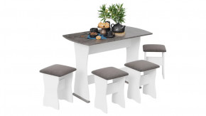 Обеденная группа тип 1 Белый/Ателье темный/Иск.замша Stone в Советском - sovetskij.mebel-tymen.ru | фото