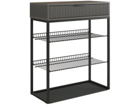 Обувница Вельвет графит/графит матовый/черный муар в Советском - sovetskij.mebel-tymen.ru | фото