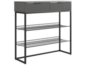 Обувница Классная 1 графит/графит матовый/черный муар в Советском - sovetskij.mebel-tymen.ru | фото