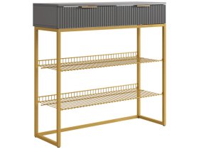 Обувница Классная 1 графит/графит матовый/золото в Советском - sovetskij.mebel-tymen.ru | фото