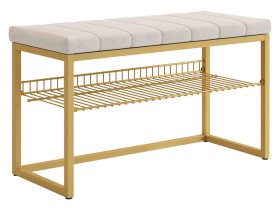 Обувница Классная 2 золото/крем (велюр) в Советском - sovetskij.mebel-tymen.ru | фото