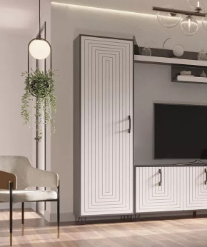 Пенал Квадро М-2 серый графит/софт вайт в Советском - sovetskij.mebel-tymen.ru | фото